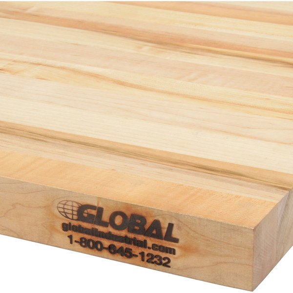 Global Industrial Workbench Top - Maple Butcher Block Square Edge, 96 W x 36 D x 1-3/4 Thick 601180